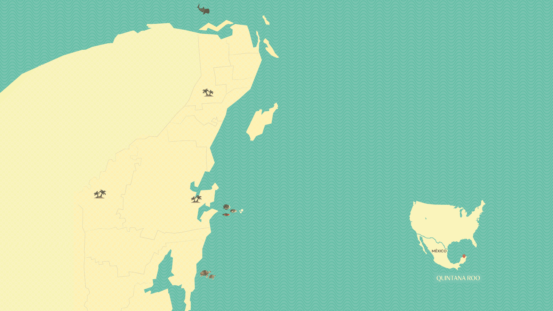 Mapa interactivo del Caribe Mexicano, Quintana Roo