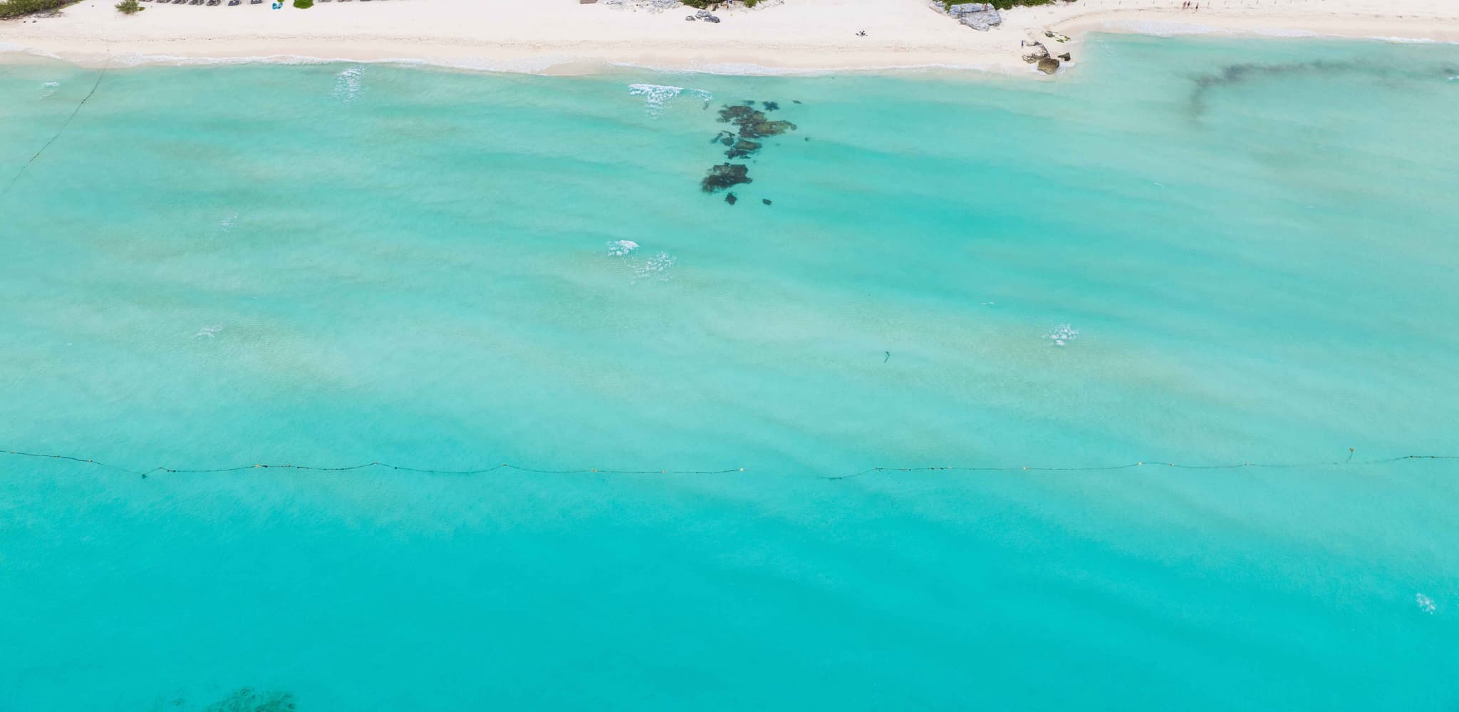 Vista aérea de una isla del Caribe Mexicano