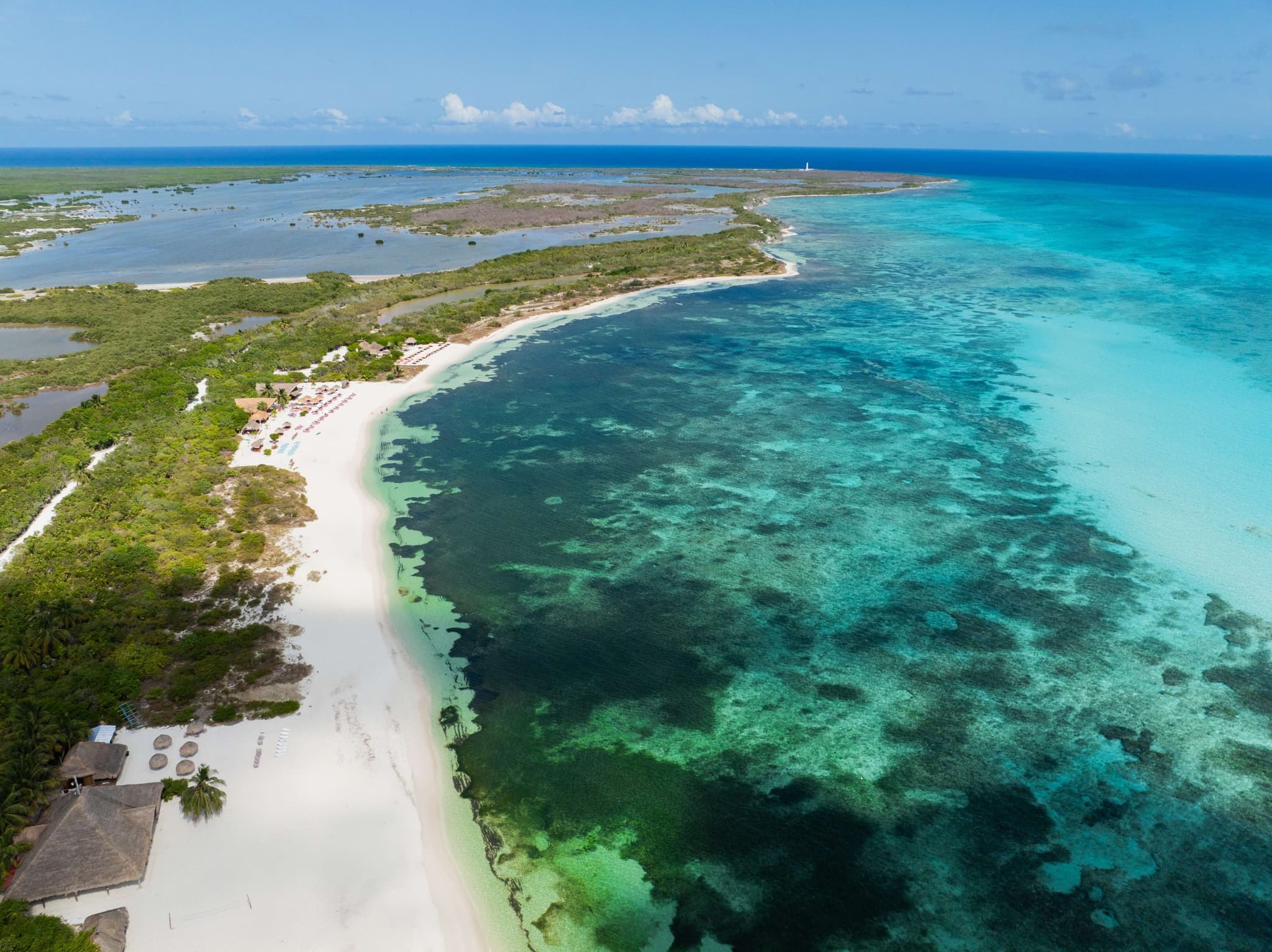 Vista aérea de la punta sur de Cozumel